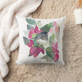 Dunkle Mit Augen Junco Bird Wasserfarben Kissen
