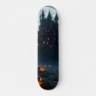 Dunkle, mittelalterliche Burg, Fledermäuse und Kür Skateboard