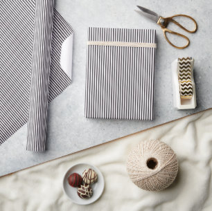 Dunkle Mitternachts-Pflaume dünn gestreift Geschenkpapier