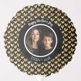 Dunkle Mode Imitats Gold Foil Hört Muttertag Ballon