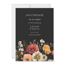 Dunkle Moody Elegant florale Hochzeit Speichern Si