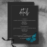 Dunkle Moody Minimal Aquamarine Moth Wedding Detai