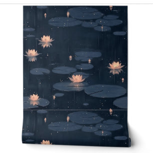 Dunkle Moody Water Lily Pond Nature Tapete