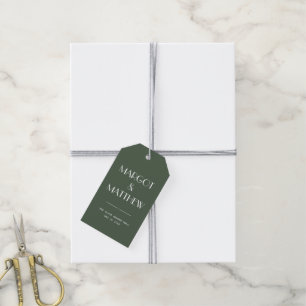 Dunkle Moosgrüne Minimalistische Skandinavische Ho Geschenkanhänger