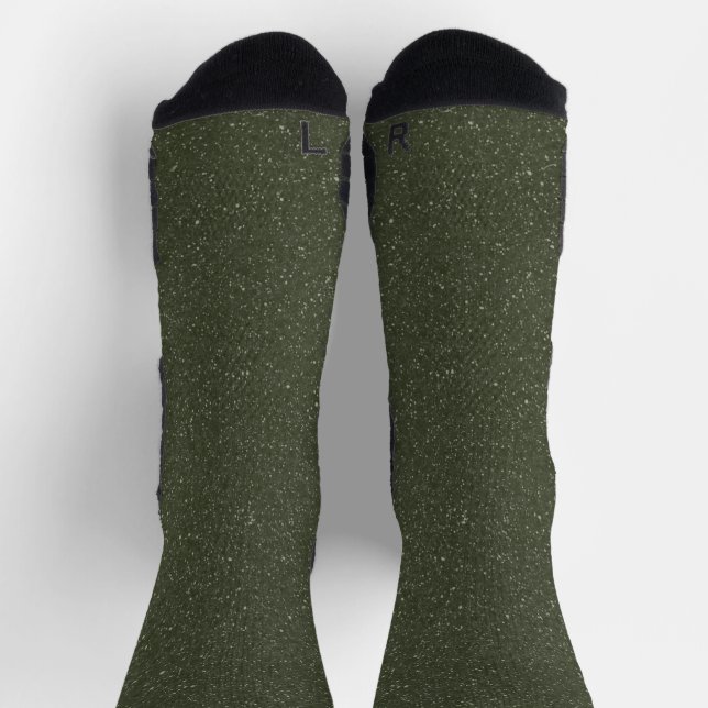 Dunkle Moss Glitzer Crew Socks - Custom Men's Bulk Socken (Oben)