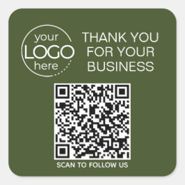 Dunkle Moss Green QR Code Intelligente Kontaktaufn Quadratischer Aufkleber