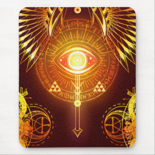 Dunkle mystische arkane Augen der Ewigkeit Rot Mousepad