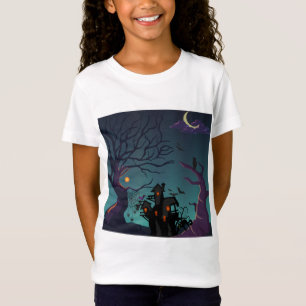 Dunkle Nacht Halloween Spuk Haus T-Shirt