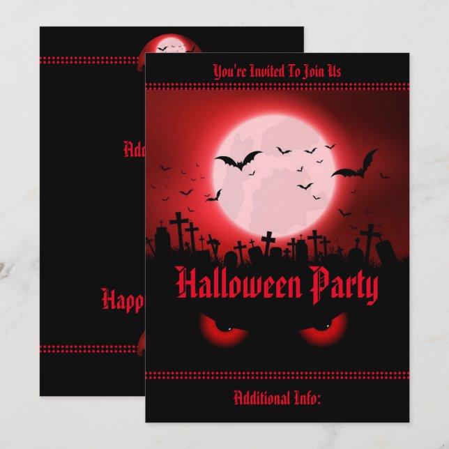 Dunkle Nachtbeobachter Einladung (Vorne/Hinten)