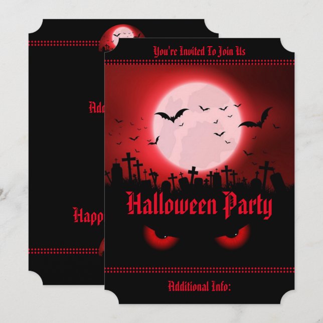 Dunkle Nachtbeobachter Einladung (Vorne/Hinten)