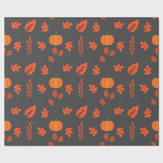 Dunkle nahtlose Verpackung Papier: Gemütliche Fall Geschenkpapier (Saum)