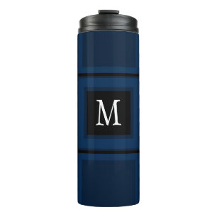 Dunkle Navy Blue Custom Single anfänglich gestreif Thermosbecher