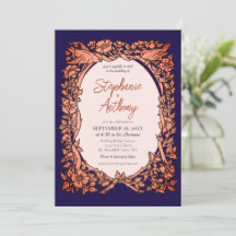 Dunkle Navy Blue Kupfer Wildblume Hochzeit