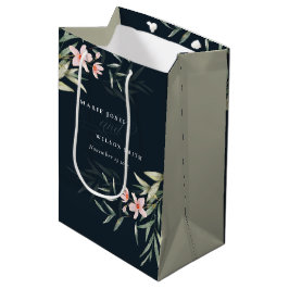 Dunkle Navy Blush Greenery Blumenzwiebeln Hochzeit Mittlere Geschenktüte