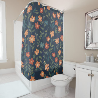 Dunkle Navy Simple Meadow Duschvorhang