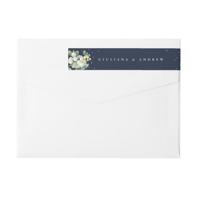 Dunkle Navy Snowberry+Eukalyptus Wedding Classic (Rückseite)