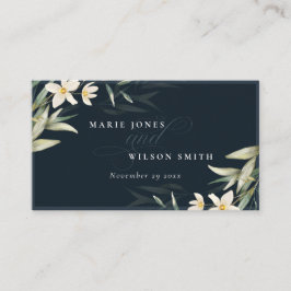 Dunkle Navy Weiß Greenerie Blumenzwiebeln Hochzeit Platzkarte