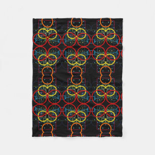 Dunkle neon-geometrische Blumen-Flanelldecke Fleecedecke