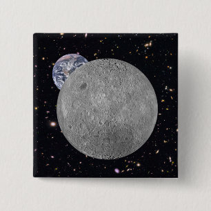 Dunkle oder ferne Seite des Mond Sternenhimmel Button