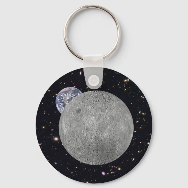 Dunkle oder ferne Seite des Mond Sternenhimmel Schlüsselanhänger (Vorderseite)