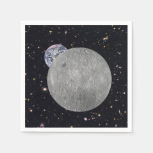 Dunkle oder ferne Seite des Mond Sternenhimmel Serviette