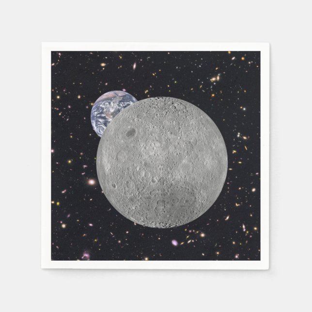 Dunkle oder ferne Seite des Mond Sternenhimmel Serviette (Vorderseite)