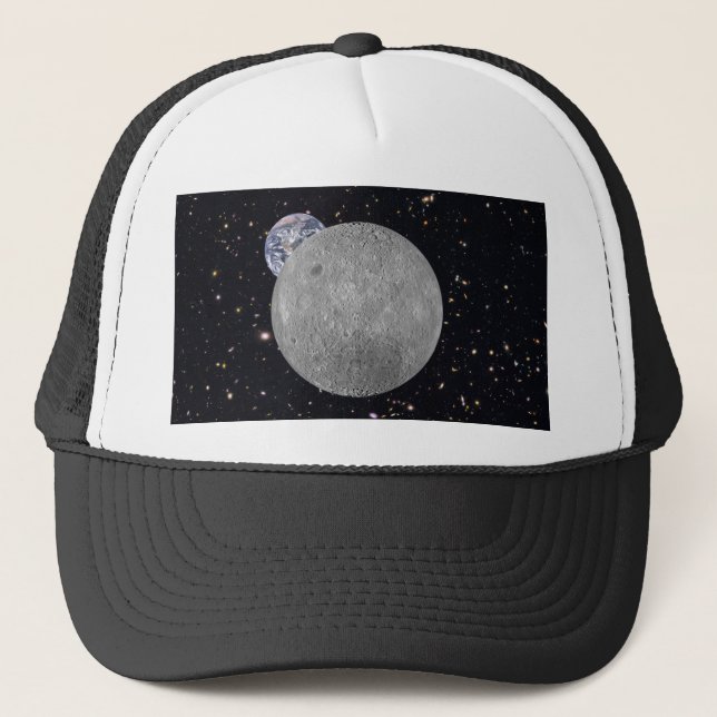 Dunkle oder ferne Seite des Mond Sternenhimmel Truckerkappe (Vorderseite)
