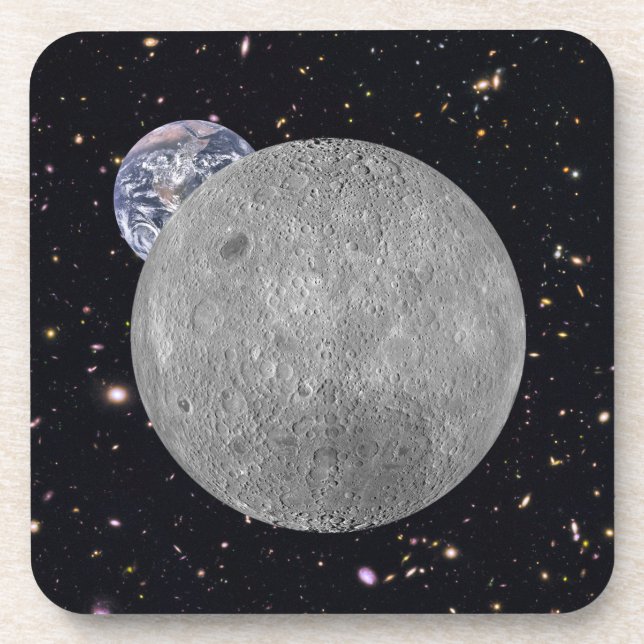 Dunkle oder ferne Seite des Mond Sternenhimmel Untersetzer (Vorderseite)