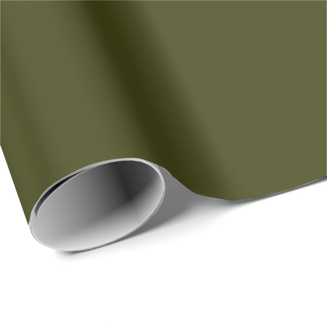 Dunkle Olive Geschenkpapier (Rolleneckpunkt)