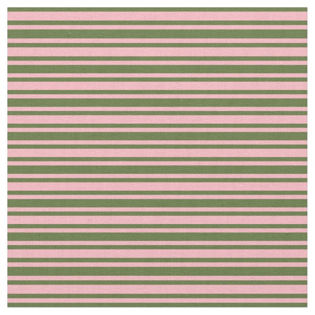 Dunkle Olive Green & Light Pink farbene Linien Stoff (Nahaufnahme)