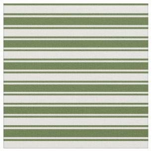 Dunkle Olive Green & Minze Creme Streifen Stoff