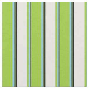 Dunkle Olive Green, Sky Blue, Green, White & Black Stoff