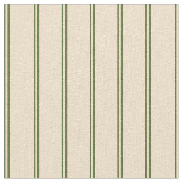 Dunkle Olive Green & Tan Streifen Stoff (Nahaufnahme)
