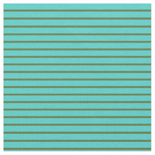 Dunkle Olive Green & Turquoise Lines Stoff
