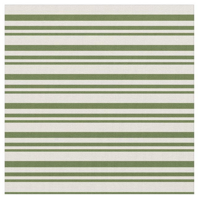 Dunkle Olive Green und Beige Linde Muster Stoff (Nahaufnahme)