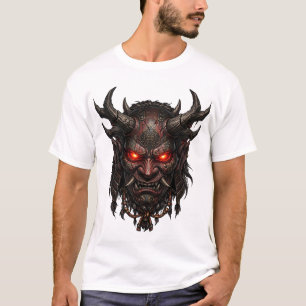 Dunkle Oni-Dämonenmaske Japanischer Horror Fantasy T-Shirt