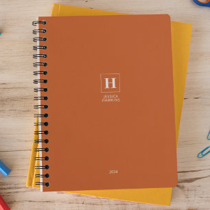 Dunkle Orange Classic Monogram Personal Weekly Planer