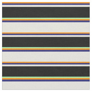 Dunkle Orange, Midnight Blue, Beige, Black & Green Stoff
