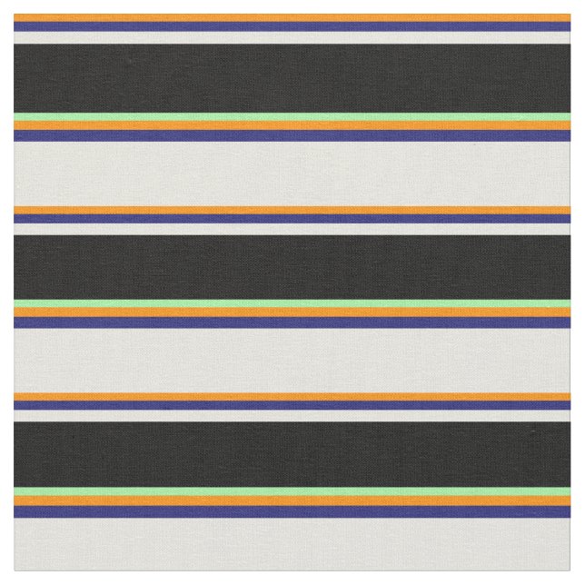 Dunkle Orange, Midnight Blue, Beige, Black & Green Stoff (Nahaufnahme)