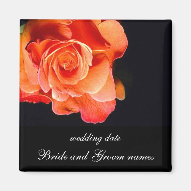Dunkle Orange-Rose Magnet (Vorne)