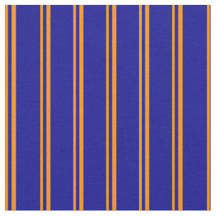 Dunkle Orange- und dunkelblaue Linien Stoff