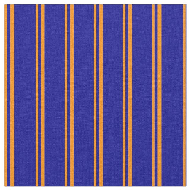Dunkle Orange- und dunkelblaue Linien Stoff (Nahaufnahme)