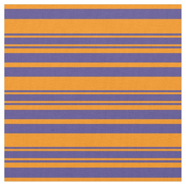 Dunkle Orangen- und dunkle Slate Blue Lines Stoff (Nahaufnahme)