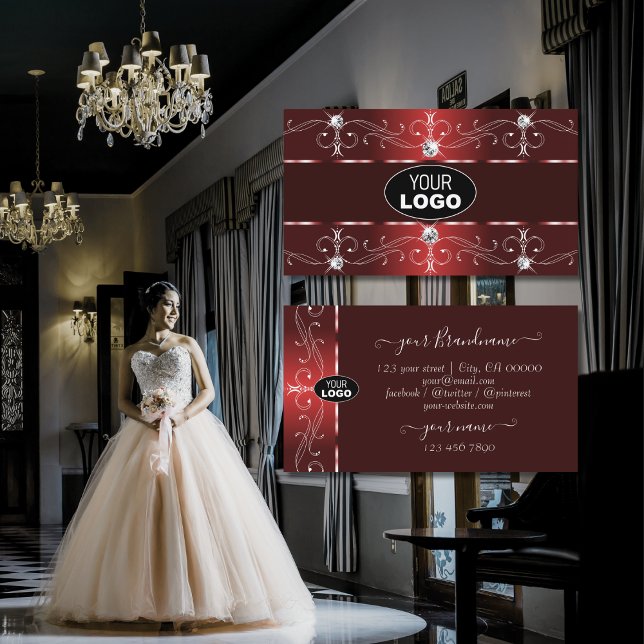 Dunkle Ornamentalrinde, rote Verzierte Grenzen mit Visitenkarte (Von Creator hochgeladen)