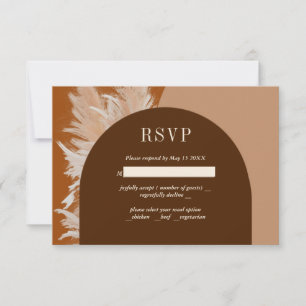 Dunkle Pampasgras und Bögen - RSVP-Karte für Hochz RSVP Karte