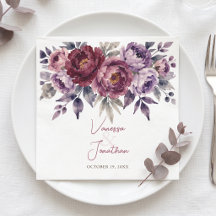 Dunkle Pflaume Burgunder Aquarell Blumenhochzeit