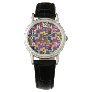 Dunkle Quadrate auf Licht Armbanduhr