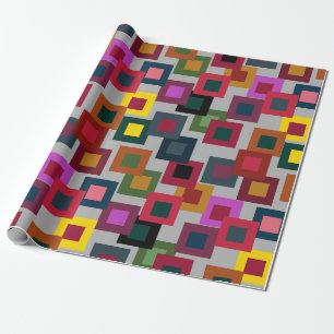 Dunkle Quadrate auf Licht Geschenkpapier