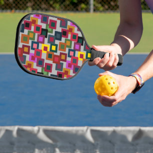Dunkle Quadrate auf Licht Pickleball Schläger