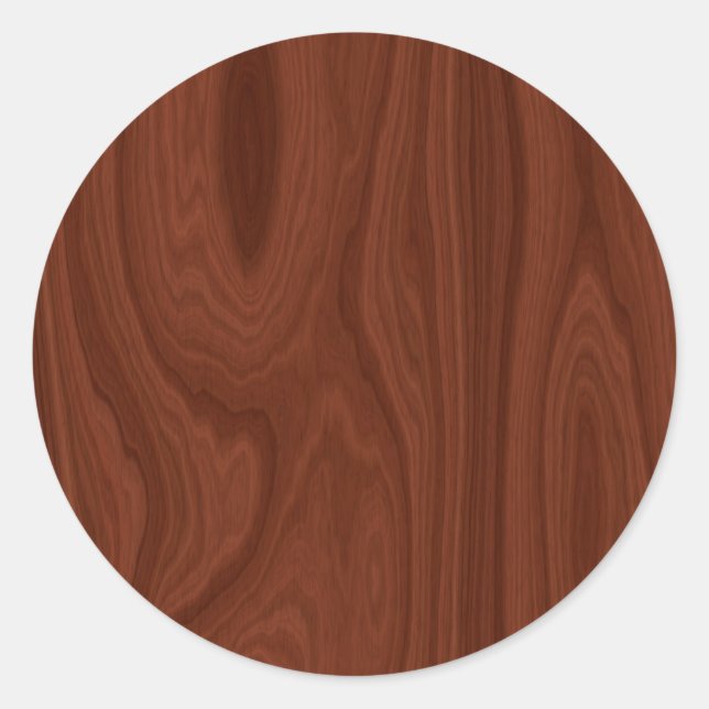 Dunkle Red Wood Textur Runder Aufkleber (Vorderseite)